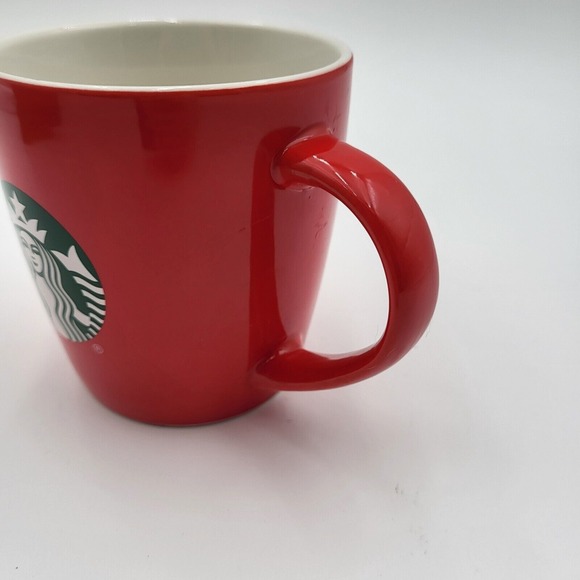 (2) Starbucks 12oz Red Ceramic Coffee Mugs Mermaid Siren Logo 2020/2021 - Picture 4 of 16